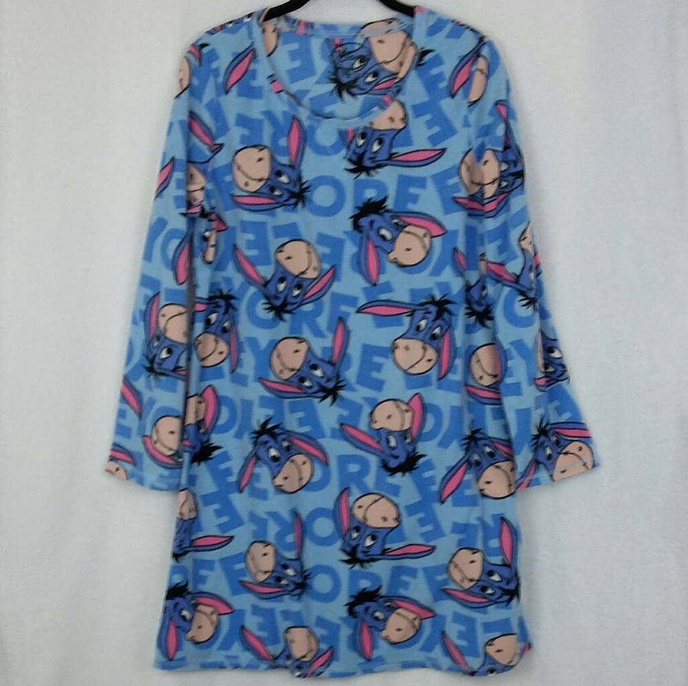 Disney Women's Eeyore Fleece Sleep Dress sz Large